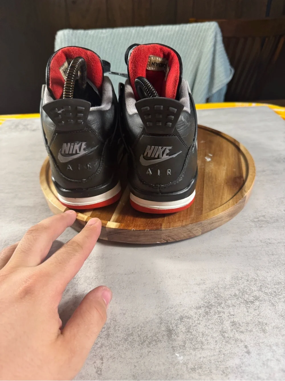 Jordan Air Jordan 4 Kids 5Y  Black/Gray/Red Mid Top Leather